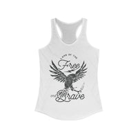 Land of the Free and Brave Women's Next Level Ideal Racerback Tank