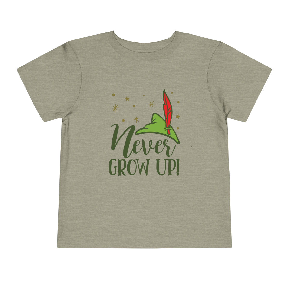 Never Grow Up Bella Canvas Toddler Short Sleeve Tee