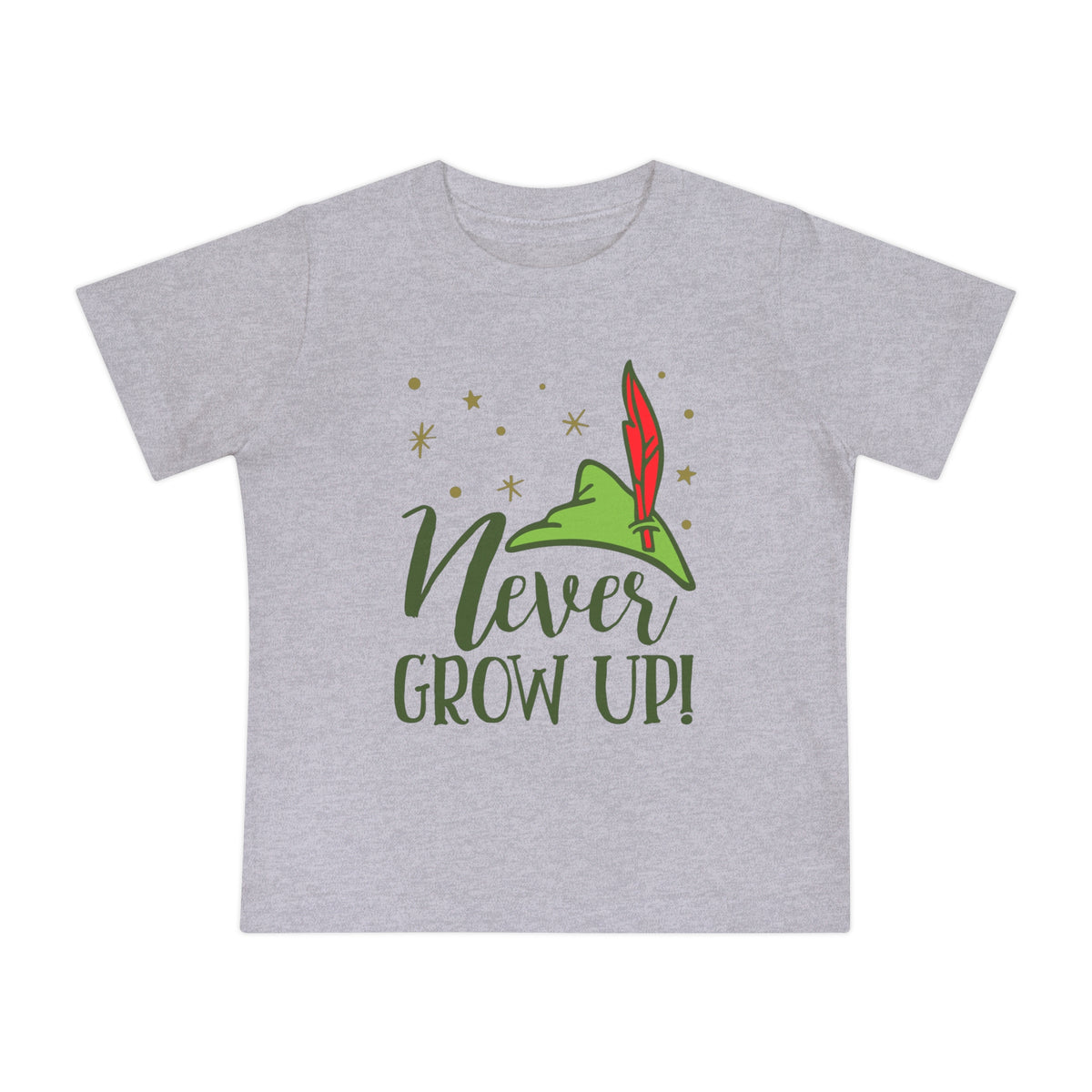 Never Grow Up Bella Canvas Baby Short Sleeve T-Shirt