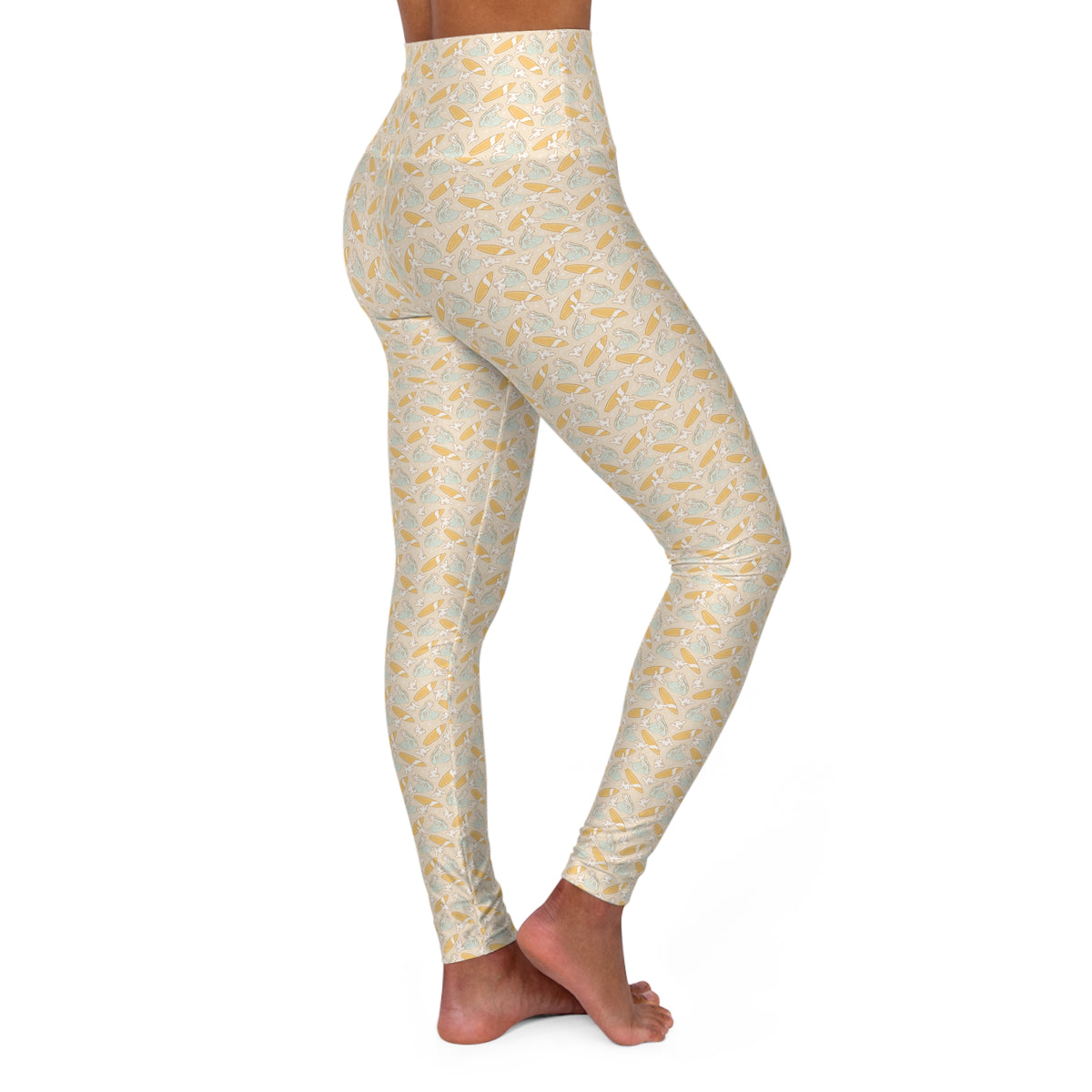 Surfin' Mickey Waisted Yoga Leggings (AOP)