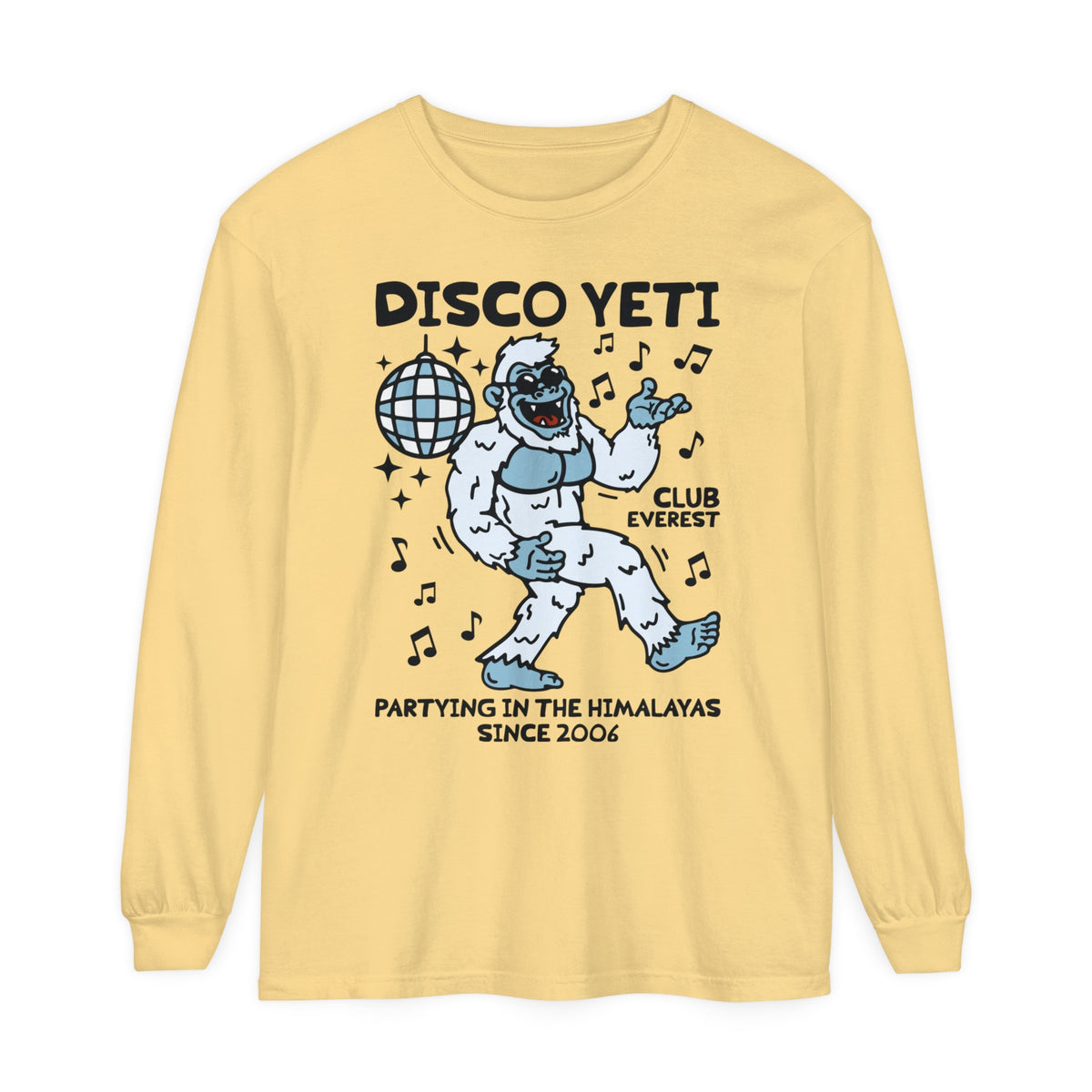 Disco Yeti Comfort Colors Unisex Garment-dyed Long Sleeve T-Shirt