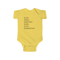Frozen Character Names Rabbit Skins Infant Fine Jersey Bodysuit