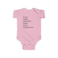 Frozen Character Names Rabbit Skins Infant Fine Jersey Bodysuit