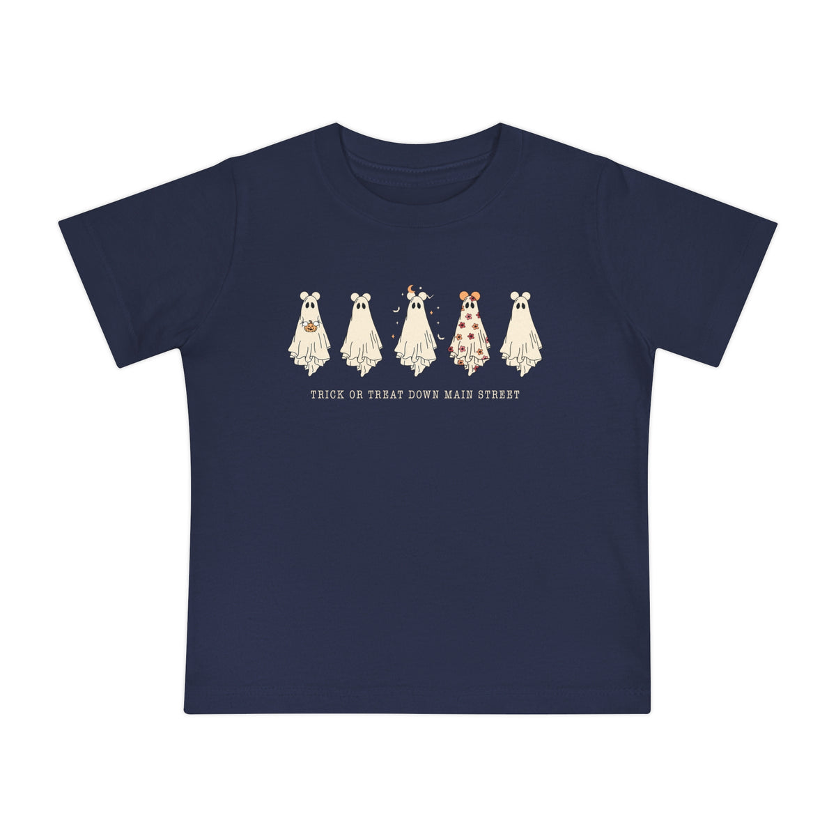 Trick or Treat Down Main Street Baby Short Sleeve T-Shirt