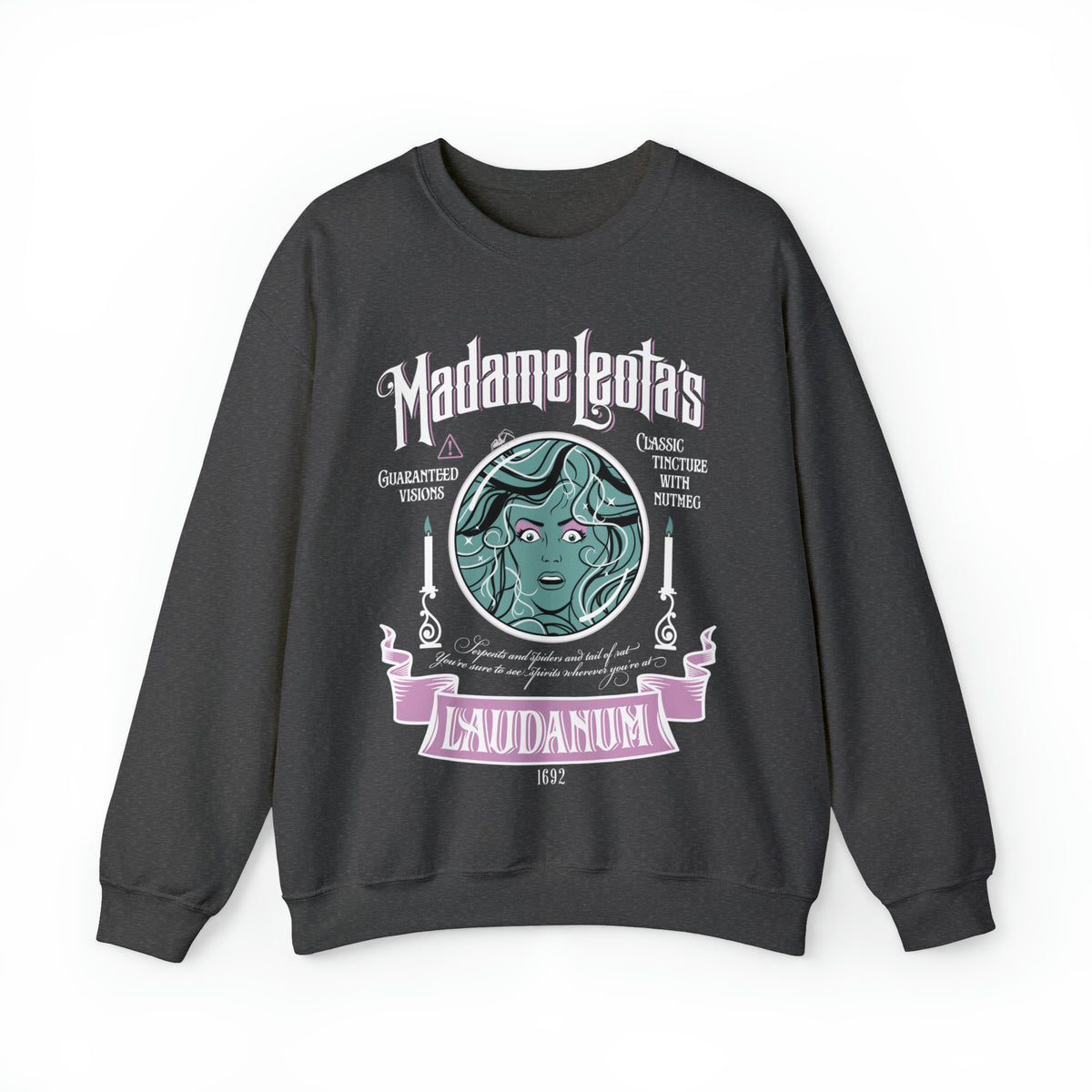Madame Leota’s Laudanum Teal Gildan Unisex Heavy Blend™ Crewneck Sweatshirt
