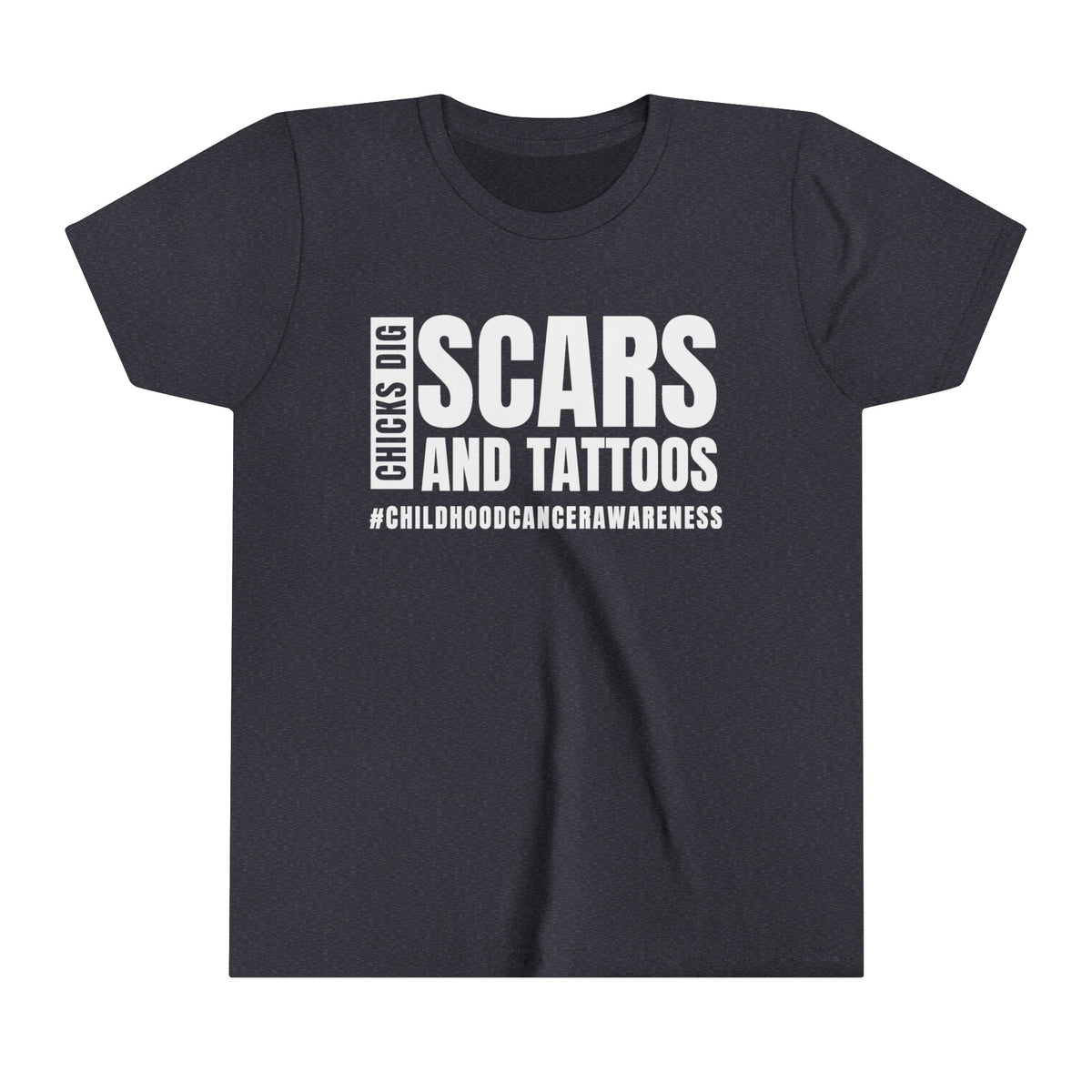 Chicks Dig Scars and Tattoos Bella Canvas Youth Short Sleeve Tee