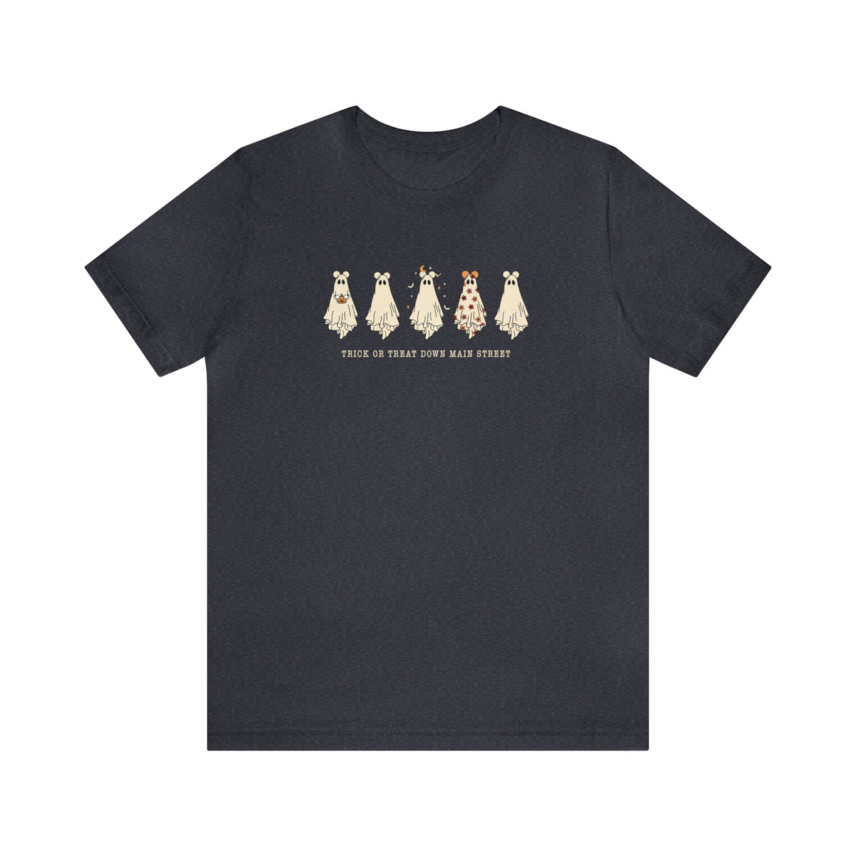 Trick or Treat Down Main Street Unisex Jersey Short Sleeve Tee