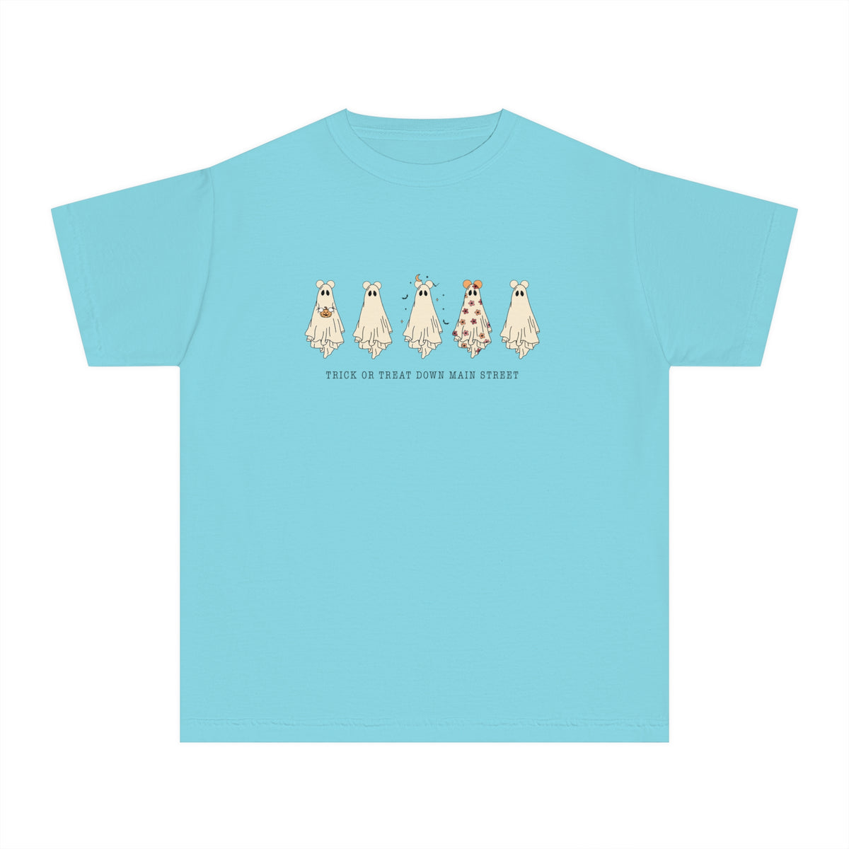 Trick or Treat Down Main Street Comfort Colors Youth Midweight Tee