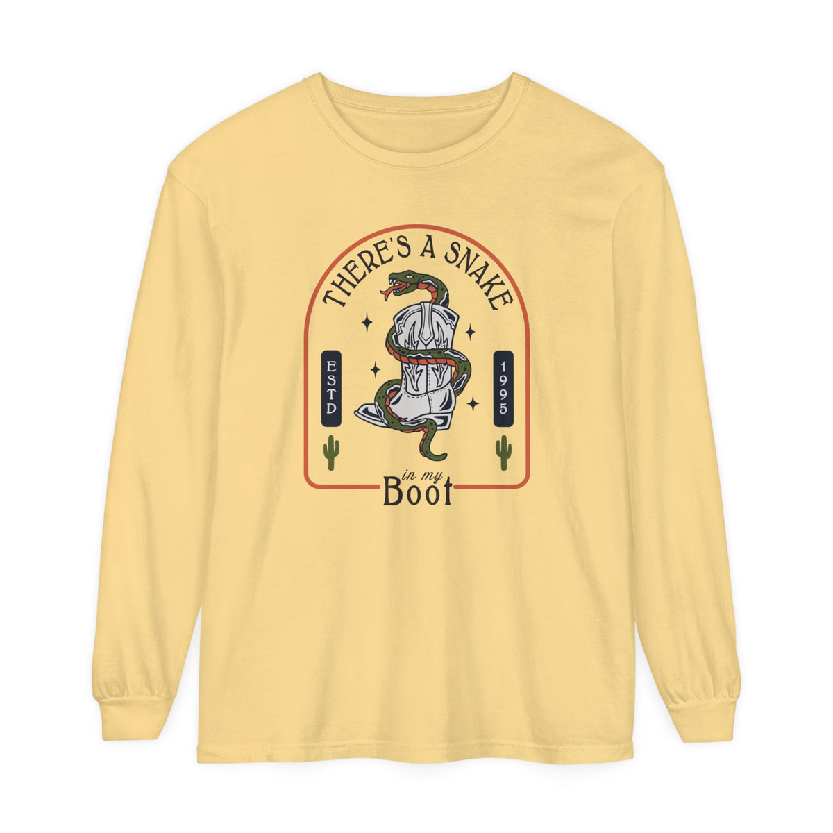 There's A Snake In My Boot Comfort Colors Unisex Garment-dyed Long Sleeve T-Shirt