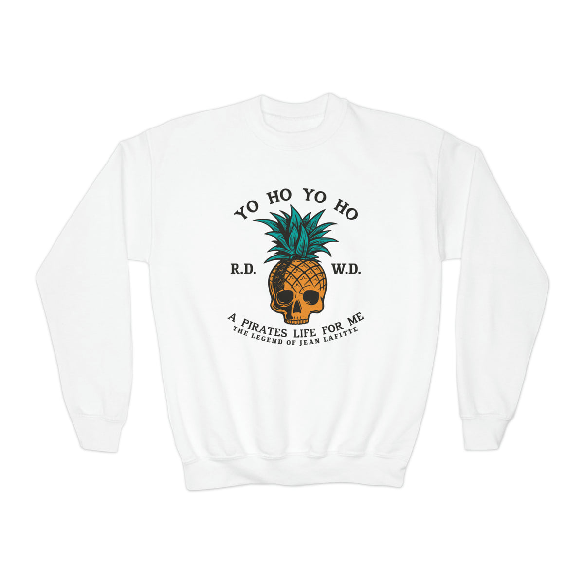 Yo Ho Pirate Life For Me Gildan Youth Crewneck Sweatshirt
