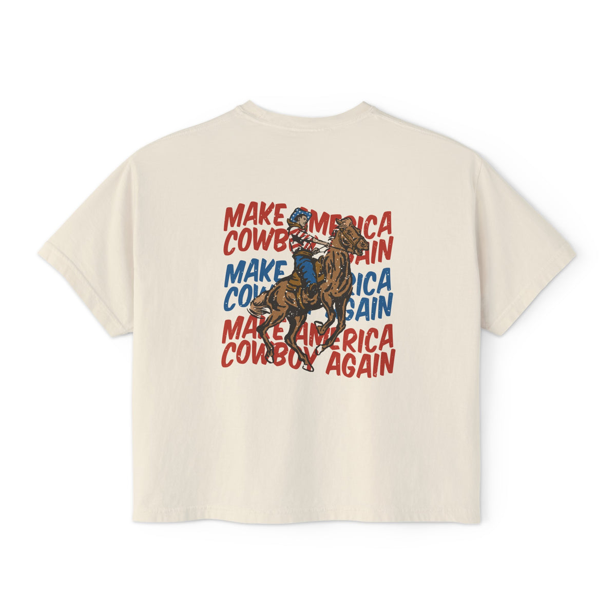Make America Cowboy Again Comfort Colors Women's Boxy Tee