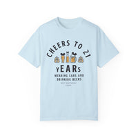 Cheers to 21 Years and Wearing Ears Comfort Colors Unisex Garment-Dyed T-shirt