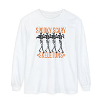 Spooky Scary Skeletons Comfort Colors Unisex Garment-dyed Long Sleeve T-Shirt