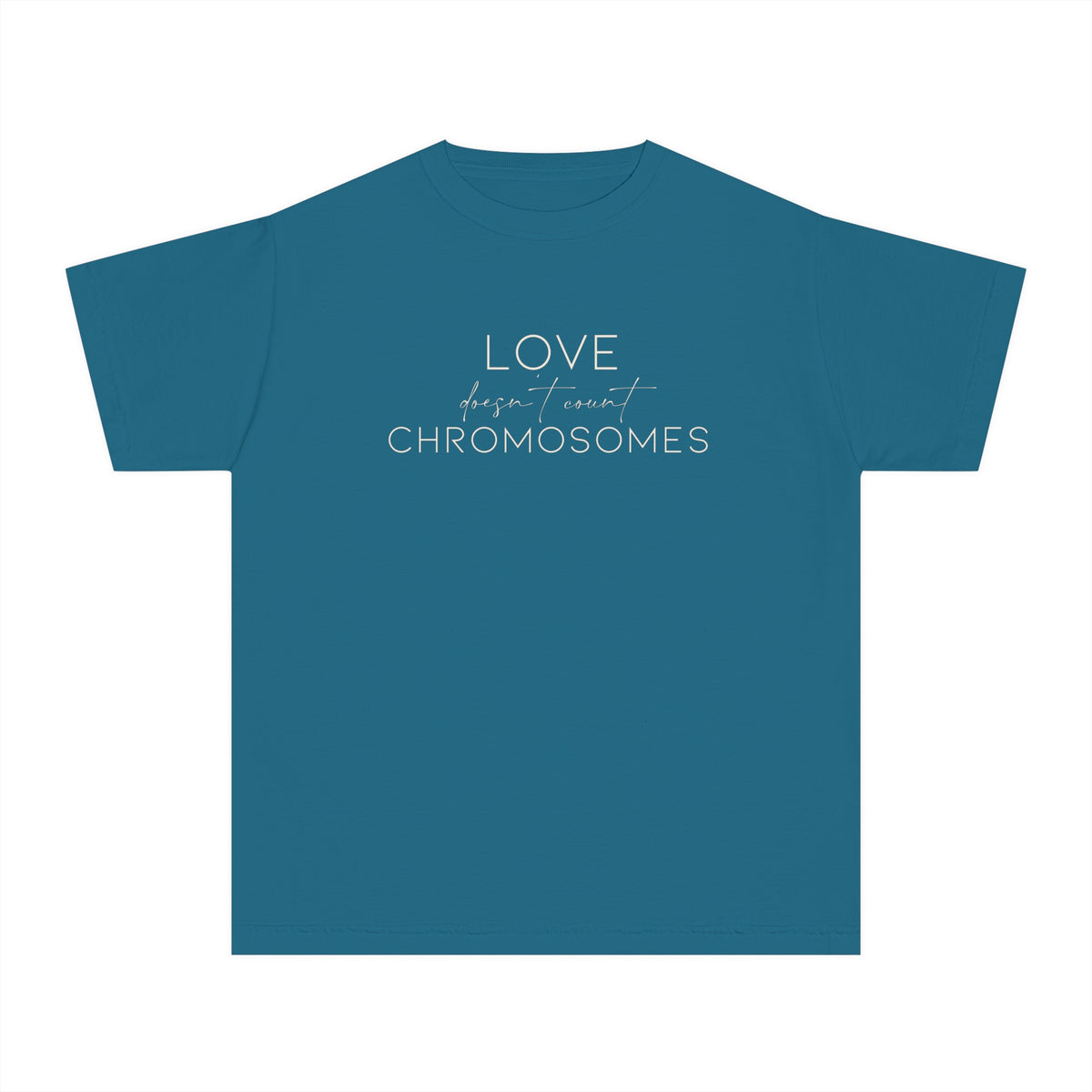 Love Doesn’t Count Chromosomes Comfort Colors Youth Midweight Tee