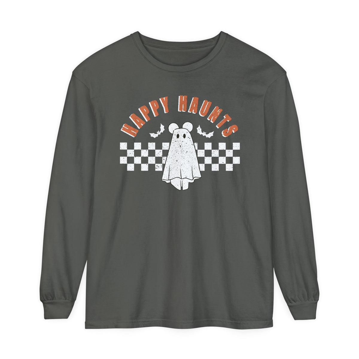 Happy Haunts Comfort Colors Unisex Garment-dyed Long Sleeve T-Shirt