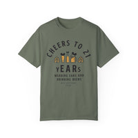 Cheers to 21 Years and Wearing Ears Comfort Colors Unisex Garment-Dyed T-shirt