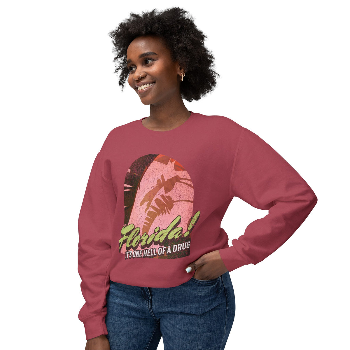 Florida! It's One Hell Of A Drug Unisex Lightweight Comfort Colors Crewneck Sweatshirt