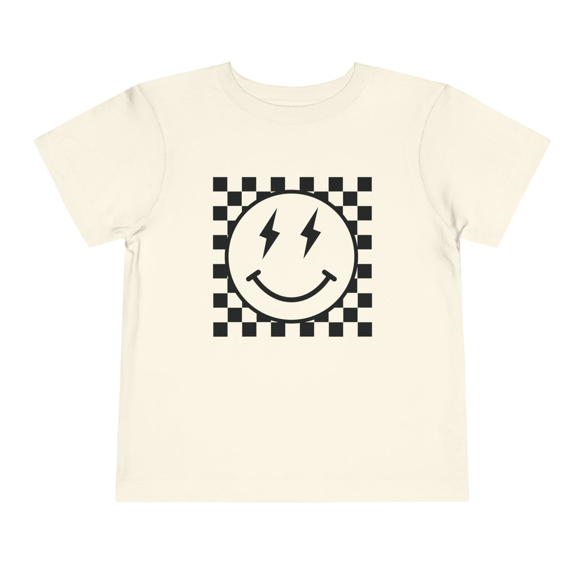 Retro Checkered Smile Bella Canvas Toddler Short Sleeve Tee