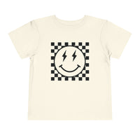Retro Checkered Smile Bella Canvas Toddler Short Sleeve Tee