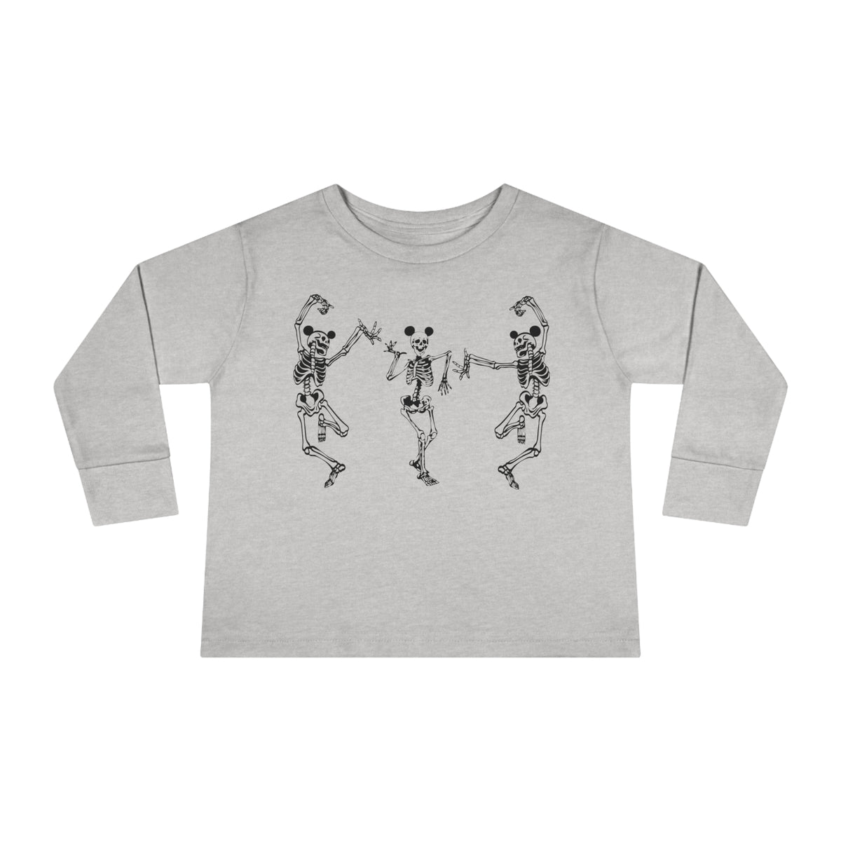 Dancing Skeletons with Ears Rabbit Skins Toddler Long Sleeve Tee