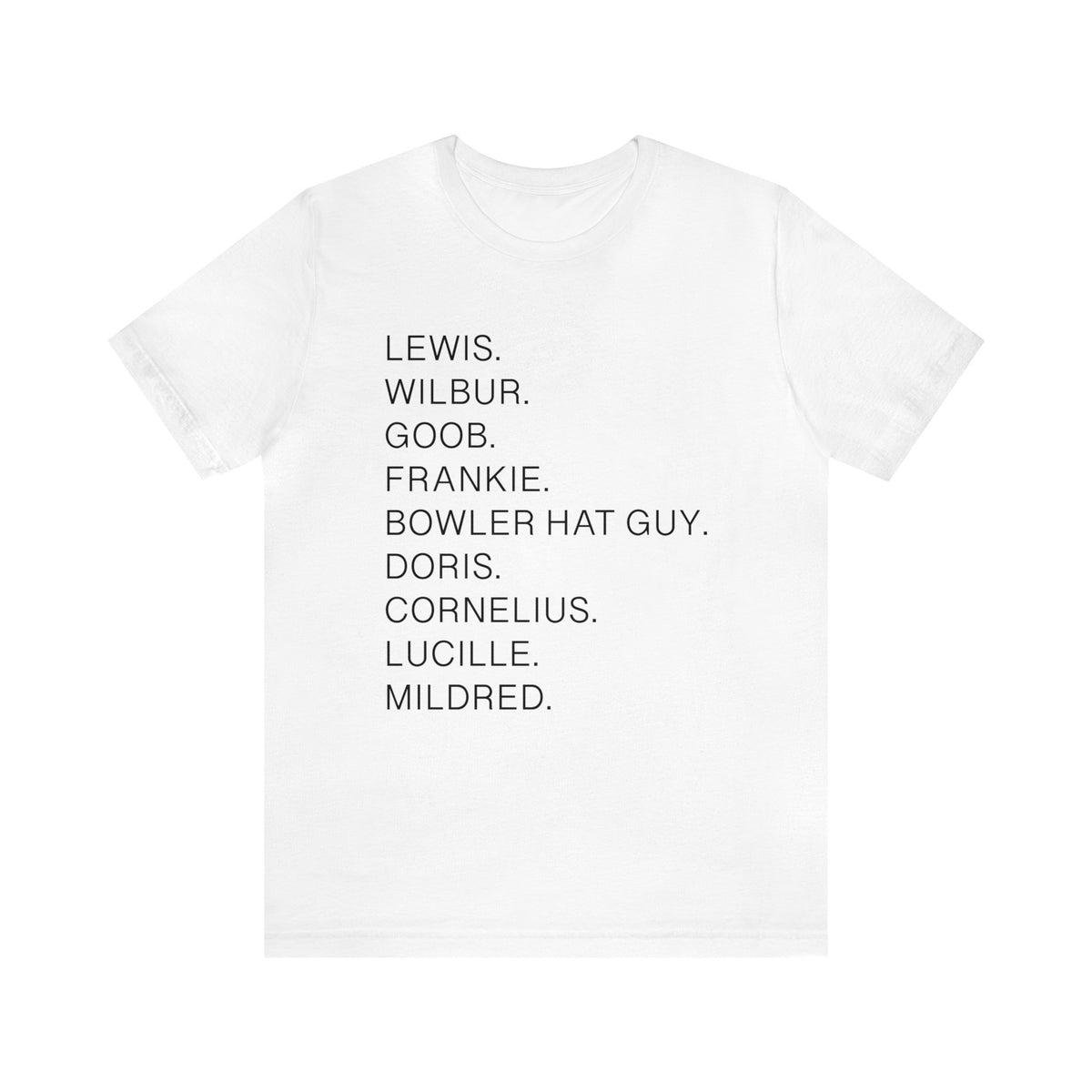 Meet The Robinson’s Character Names Bella Canvas Unisex Jersey Short Sleeve Tee