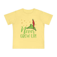 Never Grow Up Bella Canvas Baby Short Sleeve T-Shirt