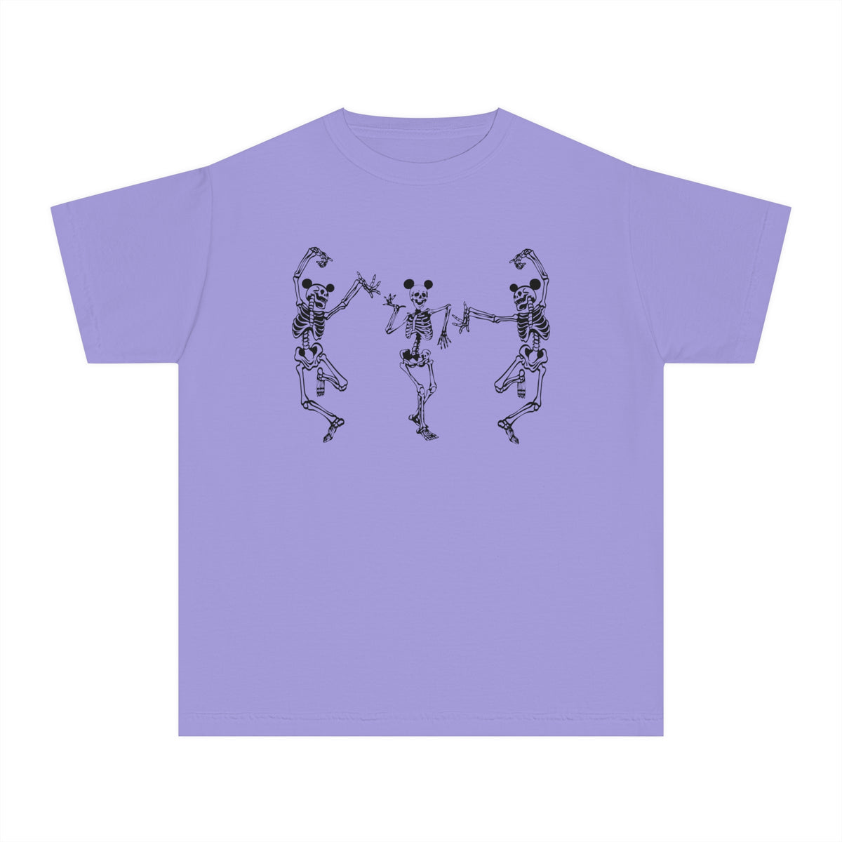 Dancing Skeletons with Ears Comfort Colors Youth Midweight Tee