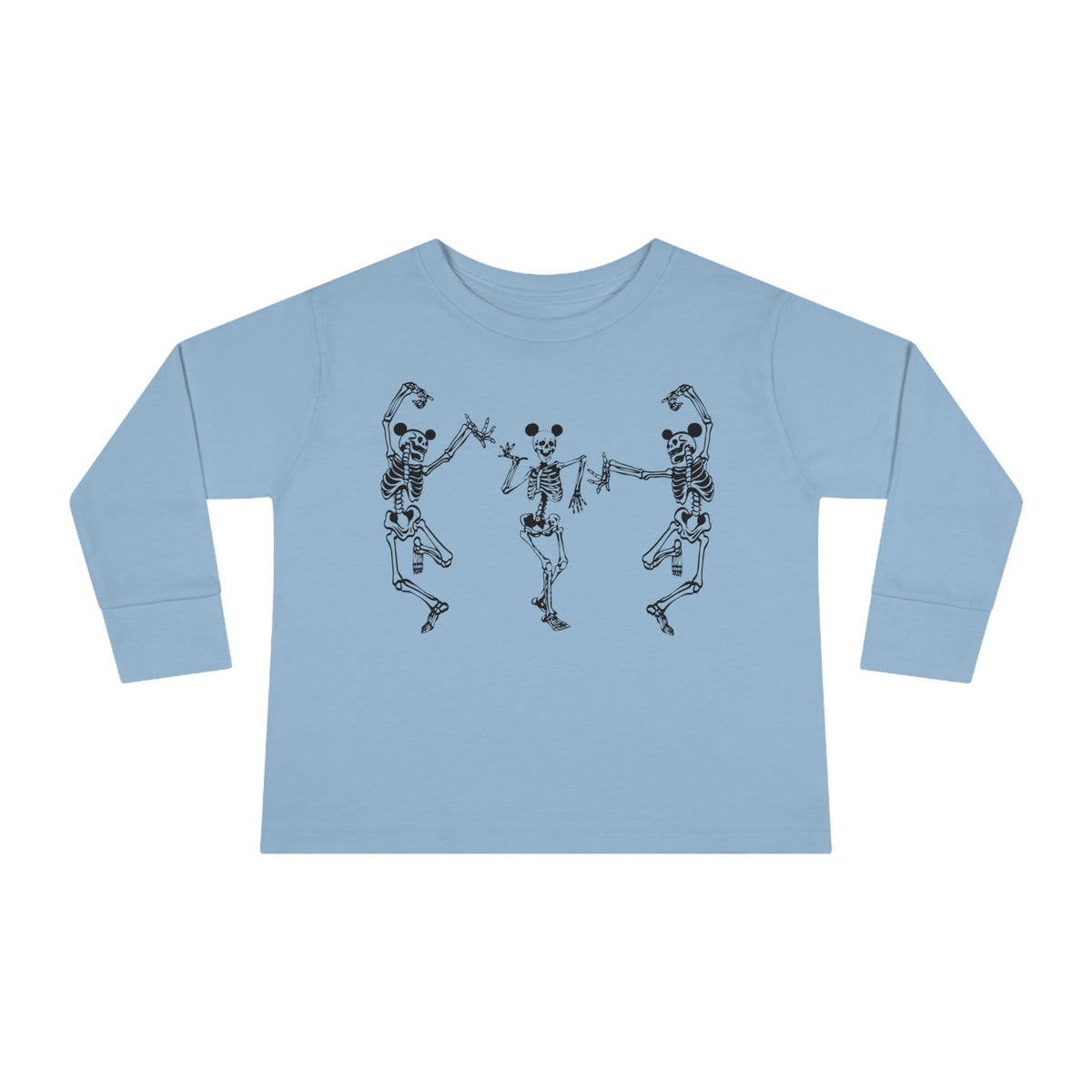 Dancing Skeletons with Ears Rabbit Skins Toddler Long Sleeve Tee