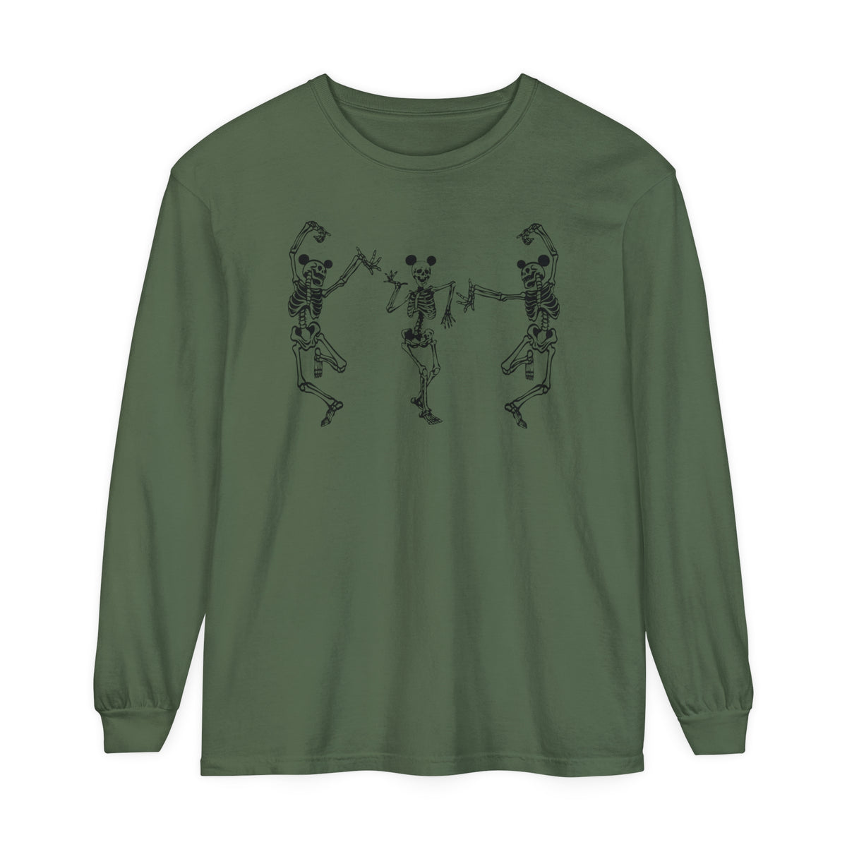 Dancing Skeletons with Ears Comfort Colors Unisex Garment-dyed Long Sleeve T-Shirt