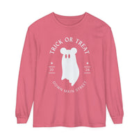 Trick or Treat Down Main Street Comfort Colors Unisex Garment-dyed Long Sleeve T-Shirt