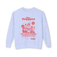 The Happiest Place on Earth Unisex Lightweight Comfort Colors Crewneck Sweatshirt