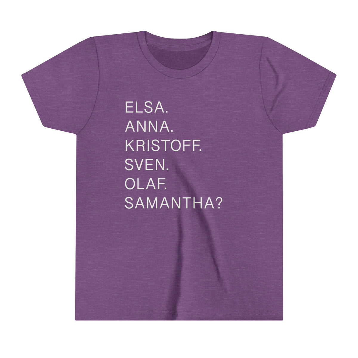 Frozen Character Names Bella Canvas Youth Short Sleeve Tee