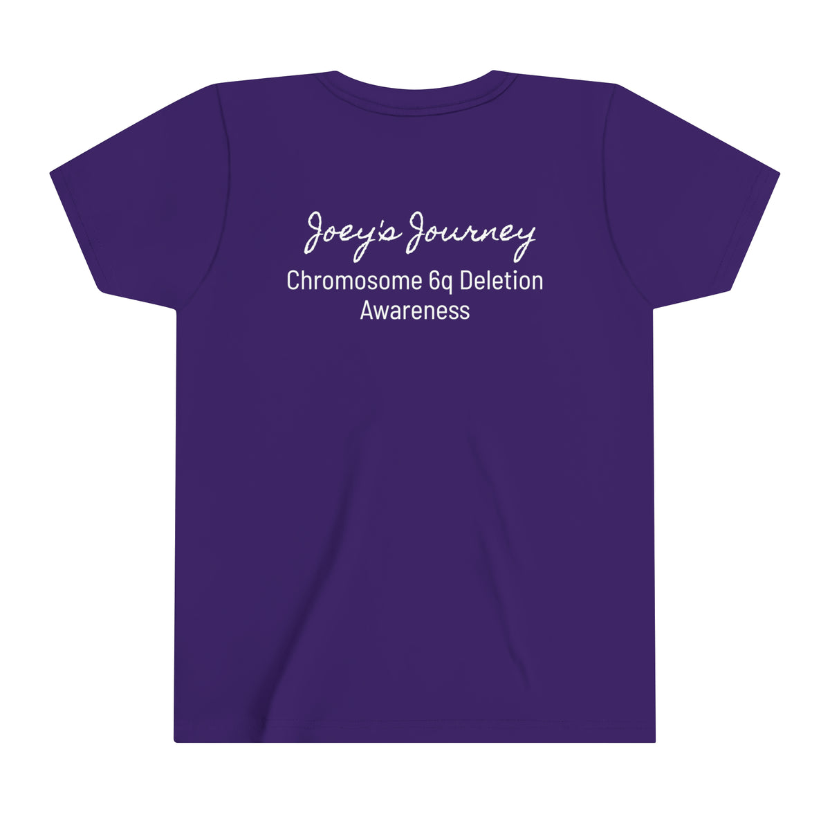 Joey's Journey Chromosome 6q Deletion Awareness Bella Canvas Youth Short Sleeve Tee
