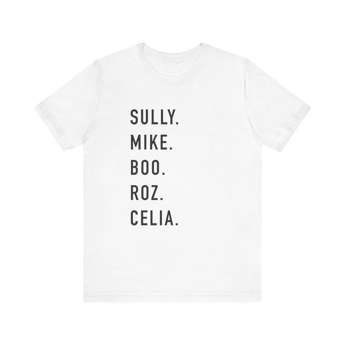 Monsters Character Names Bella Canvas Unisex Jersey Short Sleeve Tee
