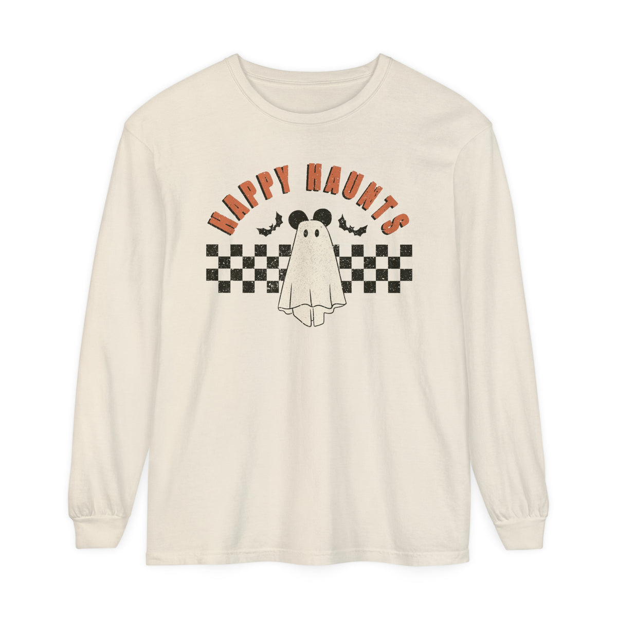 Happy Haunts Comfort Colors Unisex Garment-dyed Long Sleeve T-Shirt