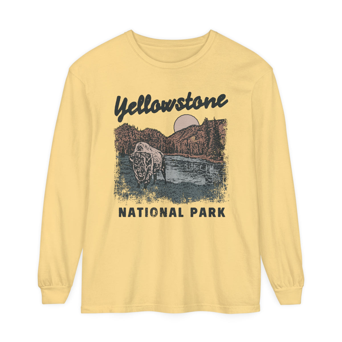 Yellowstone National Park Comfort Colors Unisex Garment-dyed Long Sleeve T-Shirt