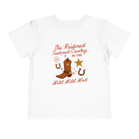 The Rootinest Tootinest Cowboy in the Wild Wild West Bella Canvas Toddler Short Sleeve Tee