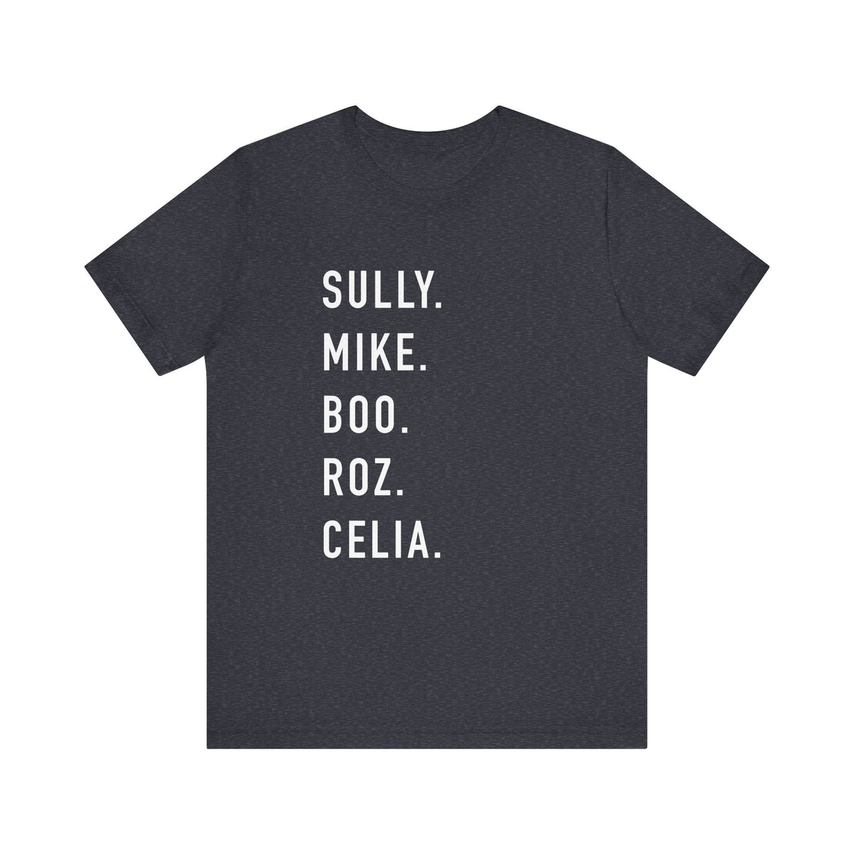 Monsters Character Names Bella Canvas Unisex Jersey Short Sleeve Tee