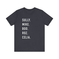 Monsters Character Names Bella Canvas Unisex Jersey Short Sleeve Tee
