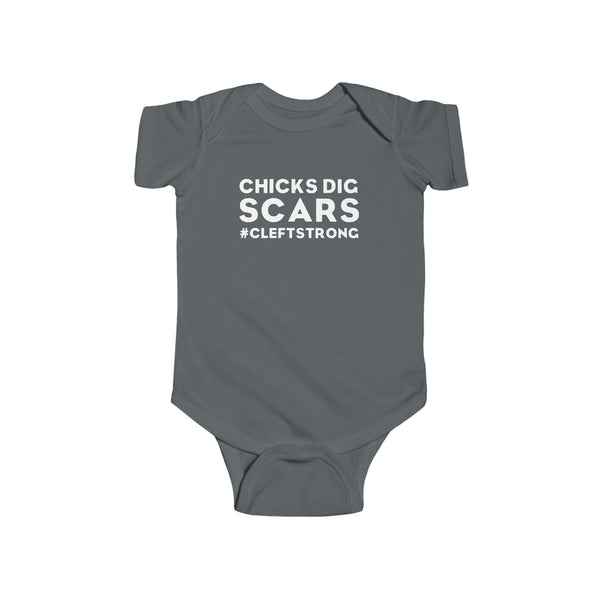 Chicks Dig Scars Cleft Strong Rabbit Skins Infant Fine Jersey Bodysuit