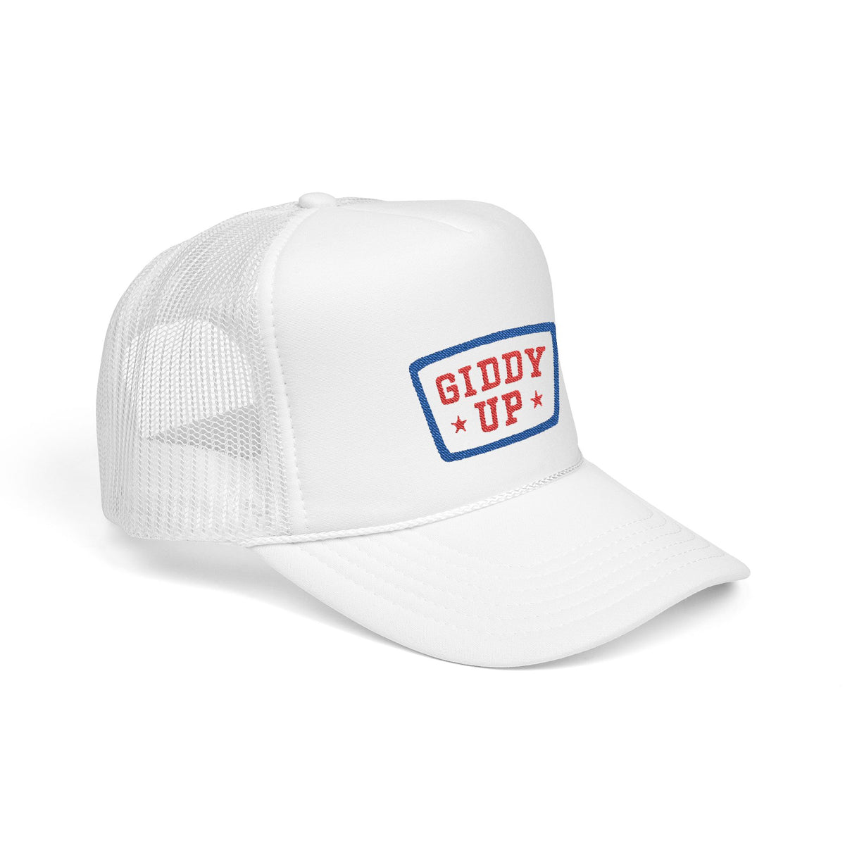 Giddy Up Foam Trucker Hat - Embroidered Blue