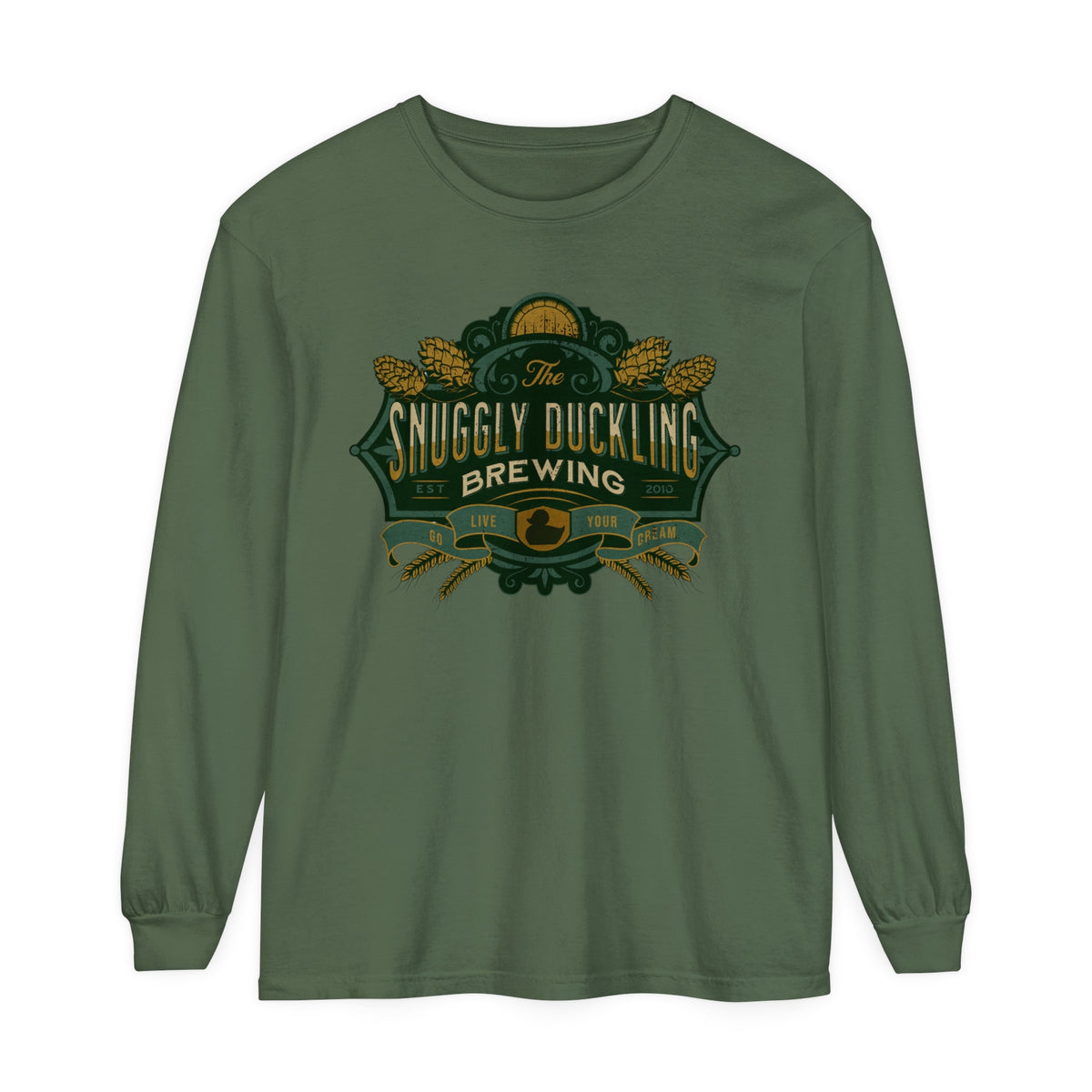 The Snuggly Duckling Brewing Comfort Colors Unisex Garment-dyed Long Sleeve T-Shirt