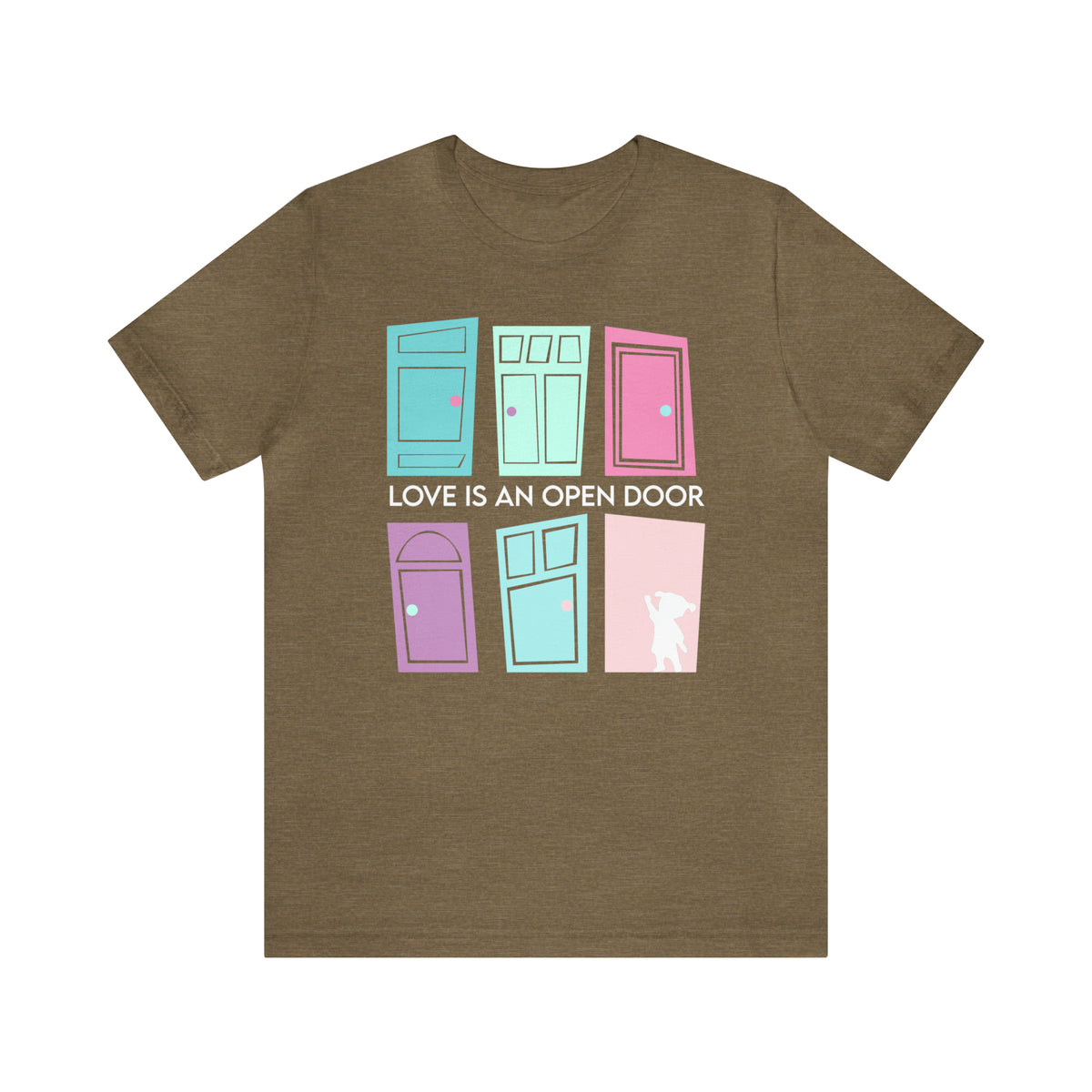 Love Is An Open Door Bella Canvas Unisex Jersey Short Sleeve Tee