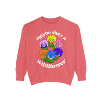 Maybe She’s A Wildflower Comfort Colors Unisex Garment-Dyed Sweatshirt