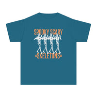 Spooky Scary Skeleton Comfort Colors Youth Midweight Tee
