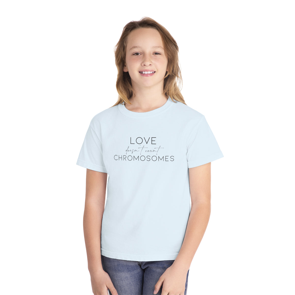 Love Doesn’t Count Chromosomes Comfort Colors Youth Midweight Tee