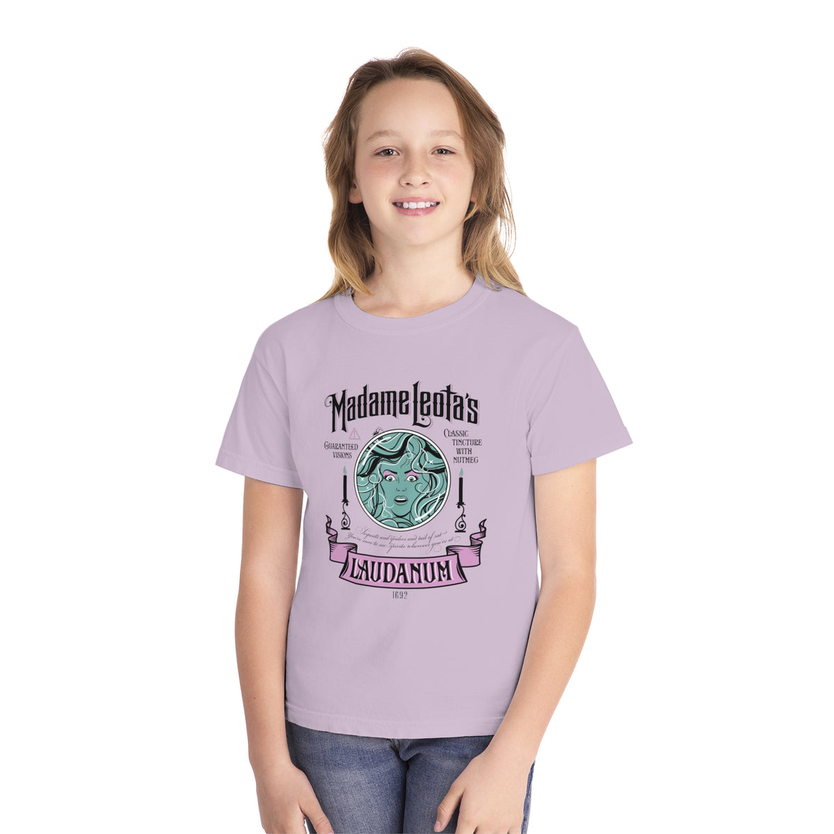 Madame Leota’s Laudanum Teal Comfort Colors Youth Midweight Tee