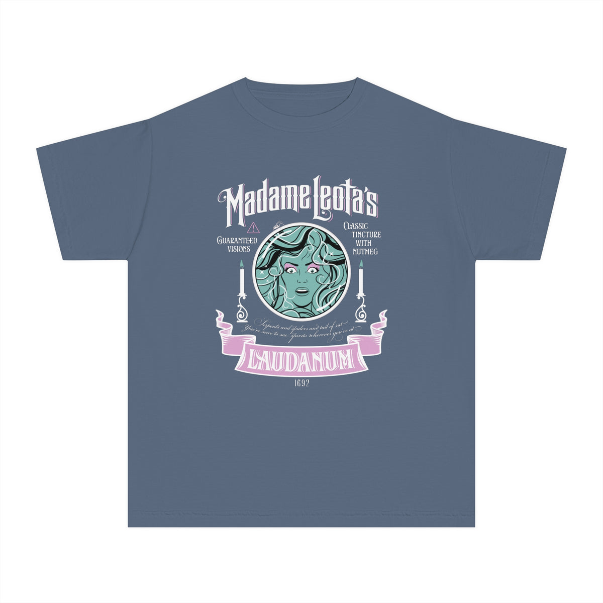 Madame Leota’s Laudanum Teal Comfort Colors Youth Midweight Tee