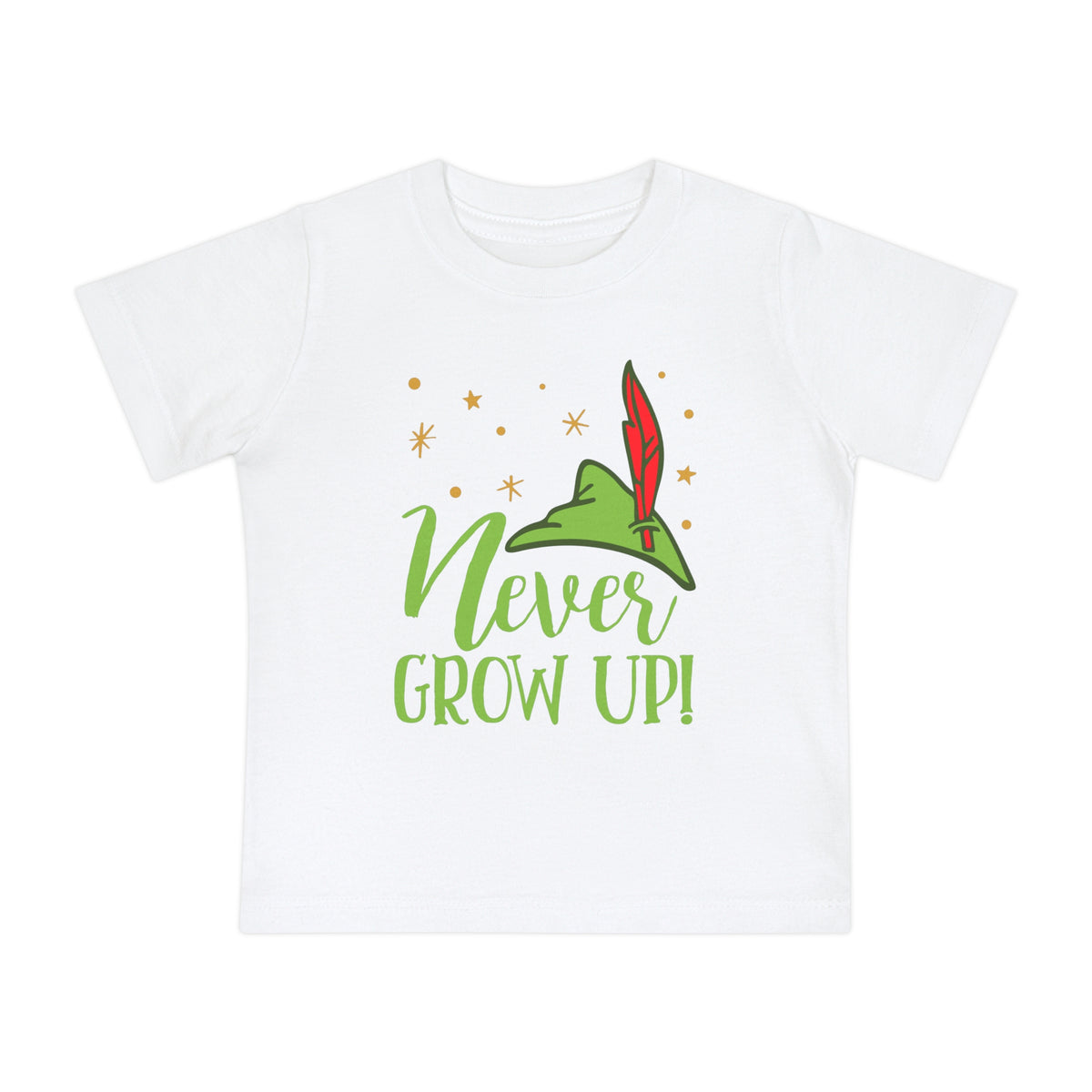 Never Grow Up Bella Canvas Baby Short Sleeve T-Shirt
