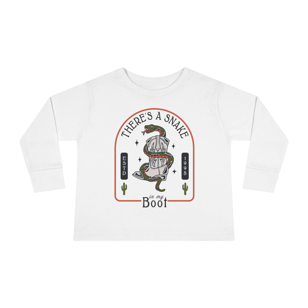 There's A Snake In My Boot Rabbit Skins Toddler Long Sleeve Tee